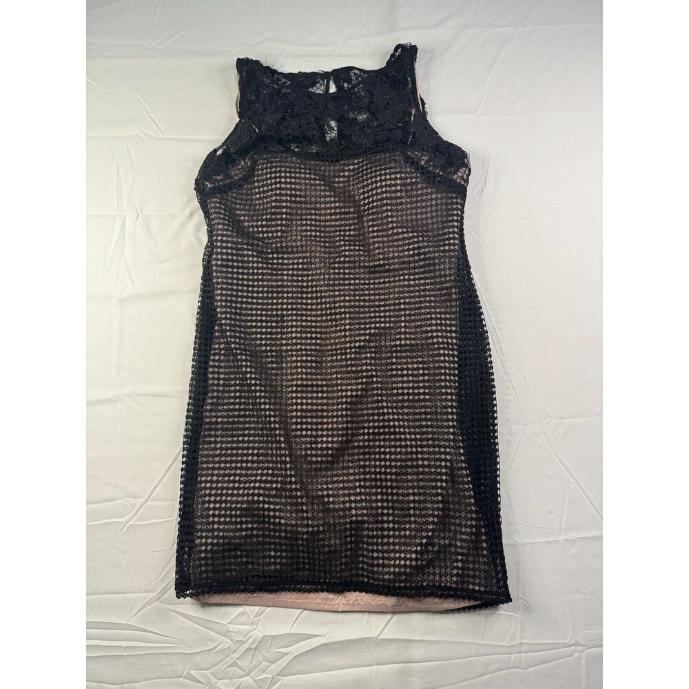 Aidan Mattox Dress Womens Size 14 Shift Lace Knee Length Black Sleeveless
